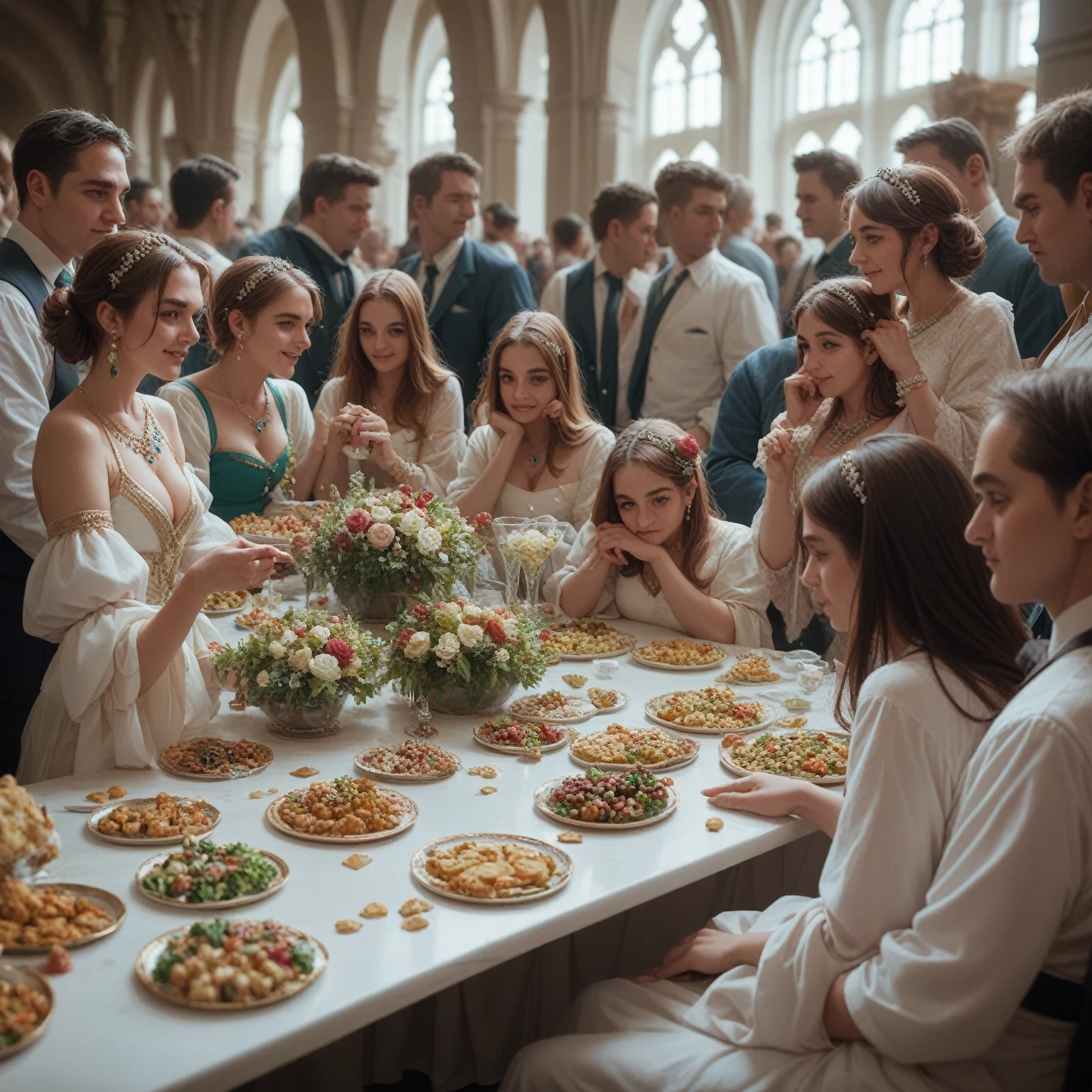 Make several precious jewels cut only in different sizes diamonds emeralds rubies sapphires topazes , in Sima of a white table image, no people in the Full HD 4k image