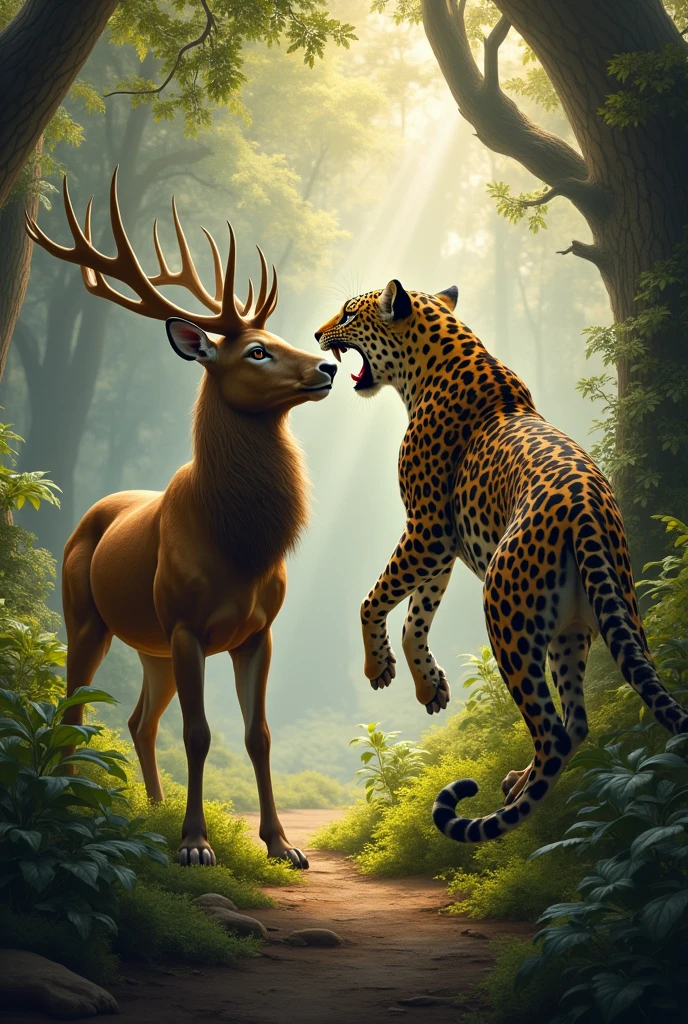Deer vs leopard in image