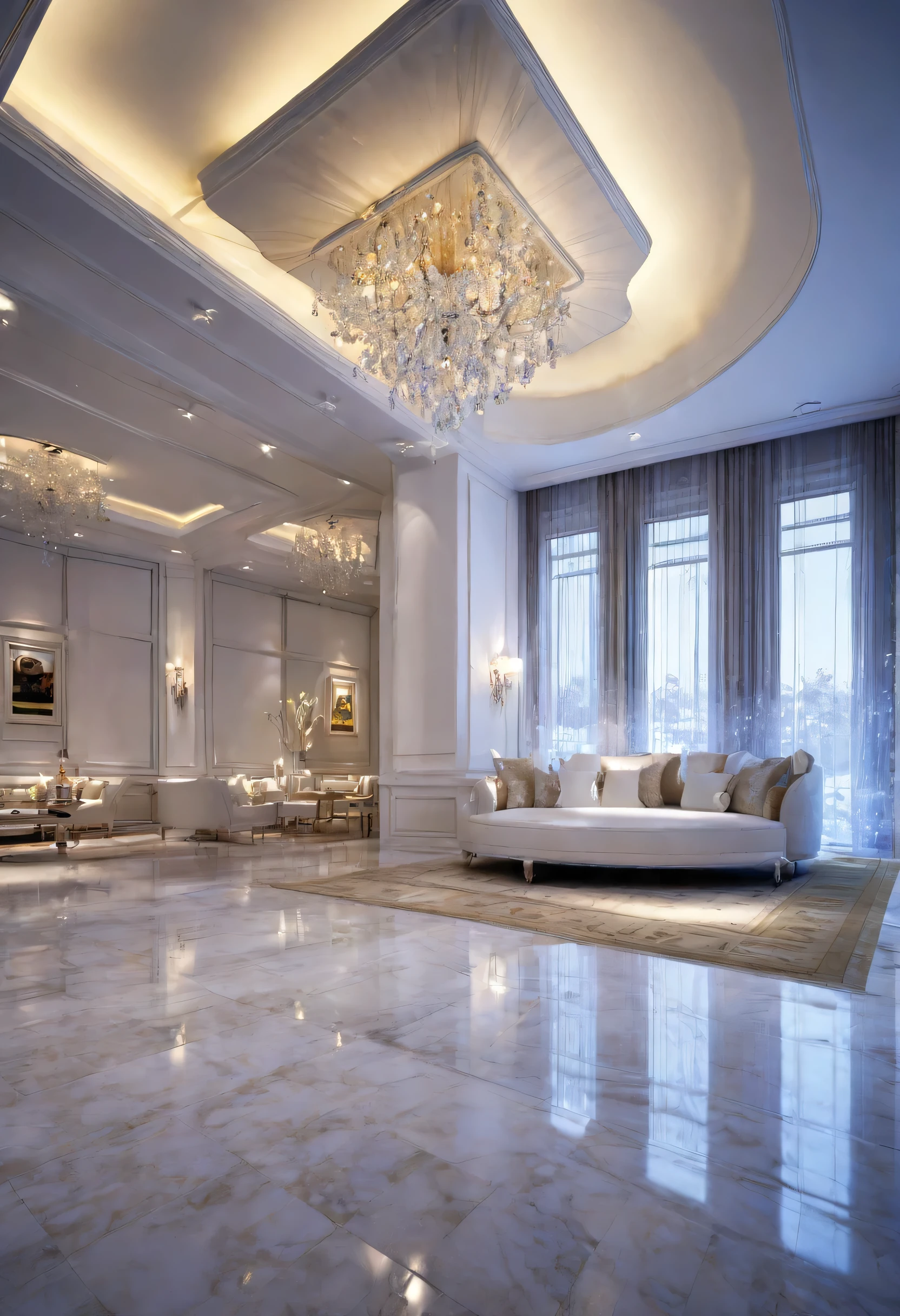 Beautiful luxury home with so many lights and beautiful very big room having and big frame beautiful room