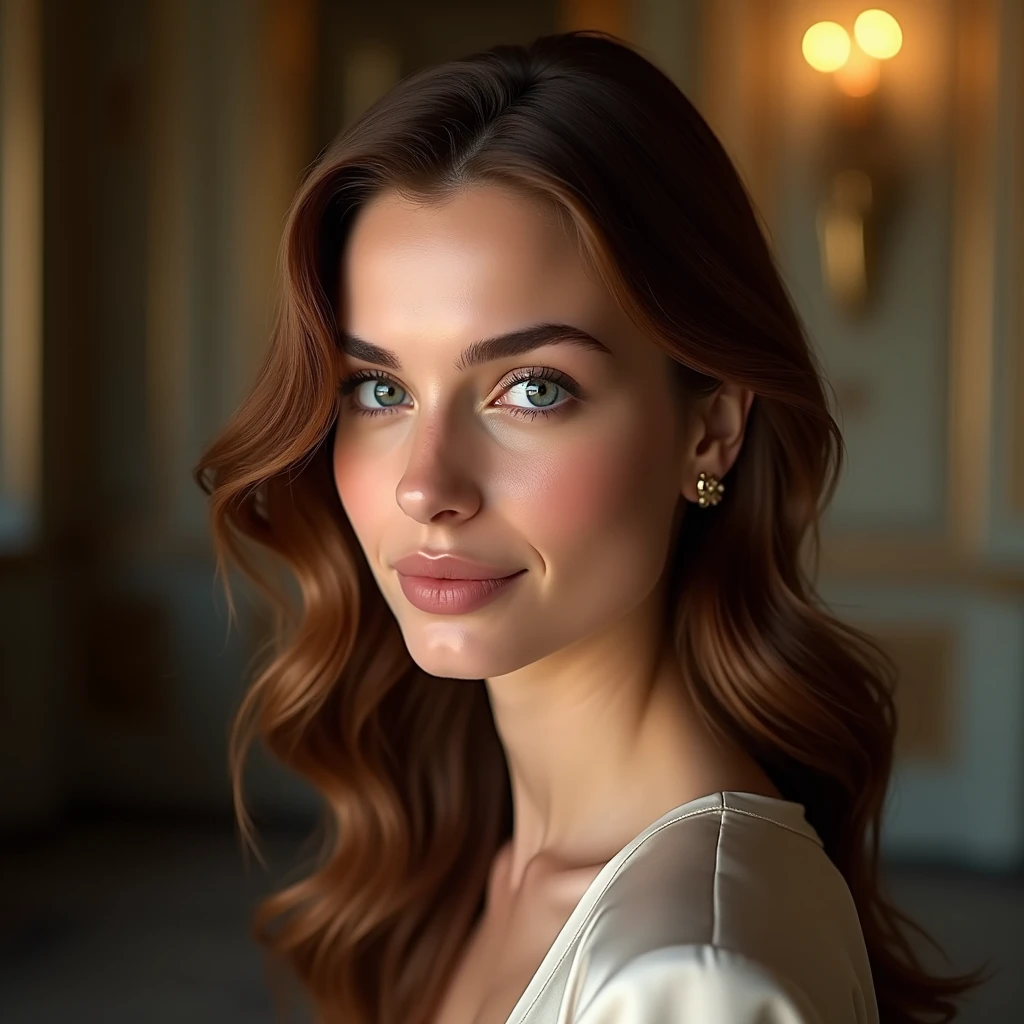 Adult female face, 30 years old, French, rich people, celebrity