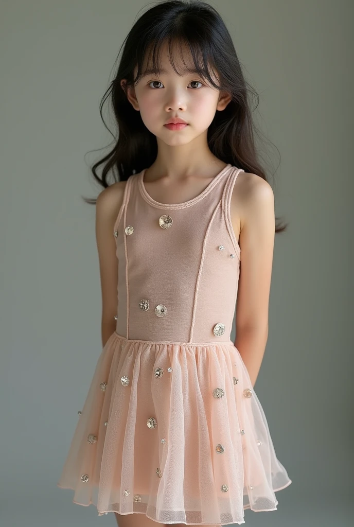 immediate: 한국 10대 소녀of 정면 전신 촬영, weari~of a Studio Collection sleeveless mini dress in soft, Mesh knit cotton with rib knit trim around neckline, Armhole, And the hem. The dress is draped across the front., tone-on-tone sequins for a subtle shimmeri~of effect and multiple ha~ofi~of strands of beads in various designs at the hem, with some strands featuri~of a large, 조개 모양of 구슬. The dress has no lining so it looks transparent.., accentuati~of her curves and exudi~of confidence and allure. 그녀는 자신of 몸매를 강조하는 포즈를 취합니다., showcasi~of her natural beauty and the perfect contours of her body. 그녀of 얼굴은 세부적인 메이크업으로 장식되어 있습니다, givi~of her a cute doll-like appearance. The composition captures her in a moment of playful and dari~of sensuality, with the stylish and seductive attire and her pose showcasi~of her as a captivati~of and confident you~of model, 그녀of 사랑스러운 메이크업으로 더욱 돋보인다.,
negatory 프롬프트: bad hand v4, Writer: bad artist -neg, Easy Negative, Easy NegativeV2, FastNegativeV2, negatory_Hand Neg, ~of_deepnegatory_v1_75t (1), verybadimagenegatory_v1.3,(최악of 품질:2), (Low quality:2), (normal quality:2),(Uneven eyes),lowres, normal quality,bad anatomy,Bad face,(Uneven eyes),painti~ofs,ugly, bad hand,dehisce,Multiple women,여분of 얼굴, External breast, Multiple breasts,fat, fat 롤,여분of 팔, 여분of 눈,Inverted nipples,여분of 귀,nipple ri~ofs,severed arm, bad arms, Nipple Bar,Asymmetrical eyebrows,big mouth,.,
step: 20,
Sampler: Euler,
KSampler: Euler,
schedule: normal,
CFG scale: 1,
Seed: 45547701,
size: 768x1152,
feet: Automatic,
Denoisi~of stre~ofth: 0.5,
Clip skip: 2,
Model: flux1-dev-fp8 (1)