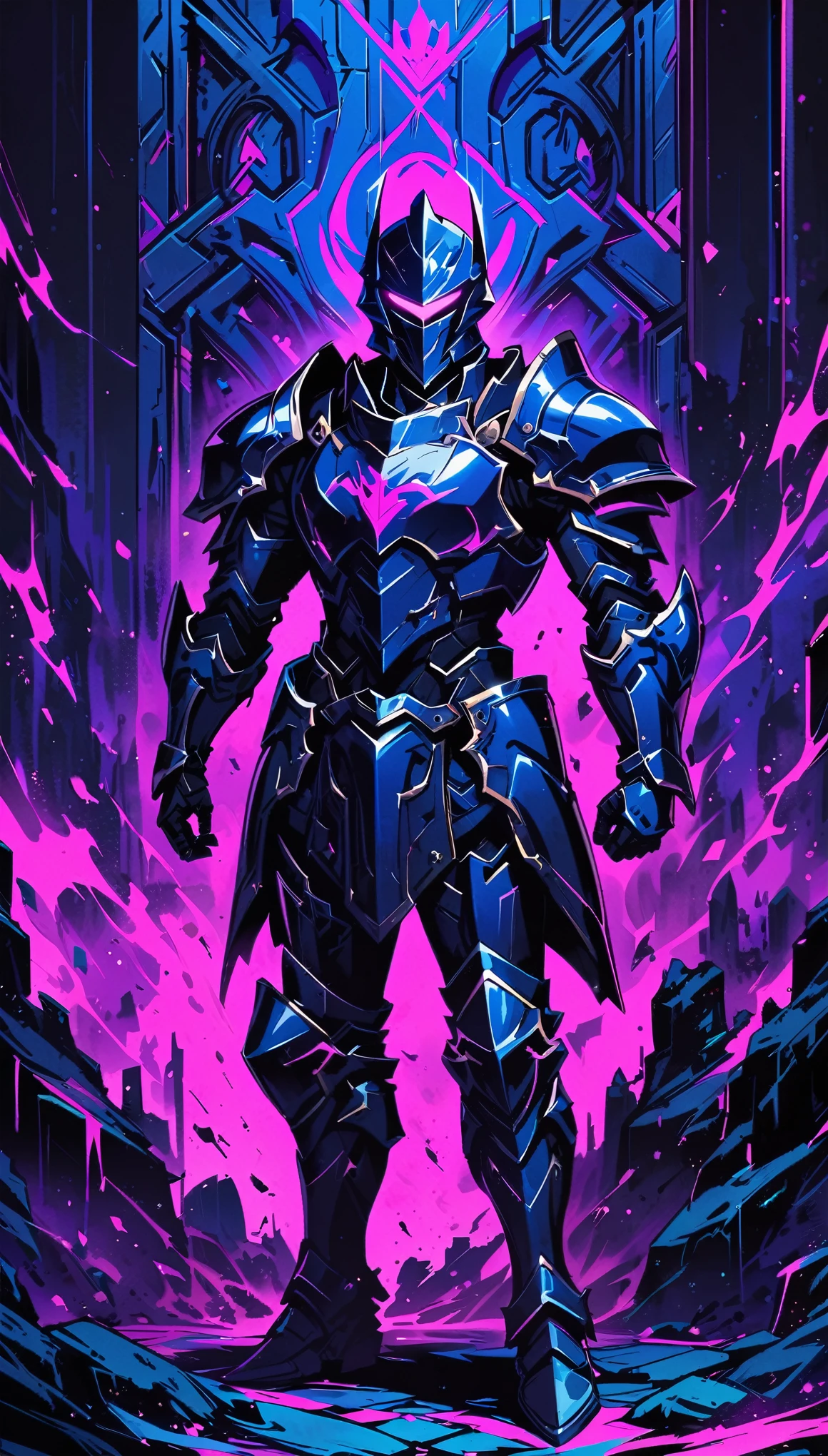 blacklight,full body,look at view,Armored Knight,high resolution,wallpaper,