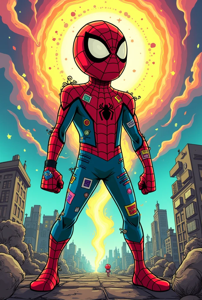 I created a cartoon version of Marvel's Spider-Man fantasy comics by Rick Sanchez from Rick and Morty