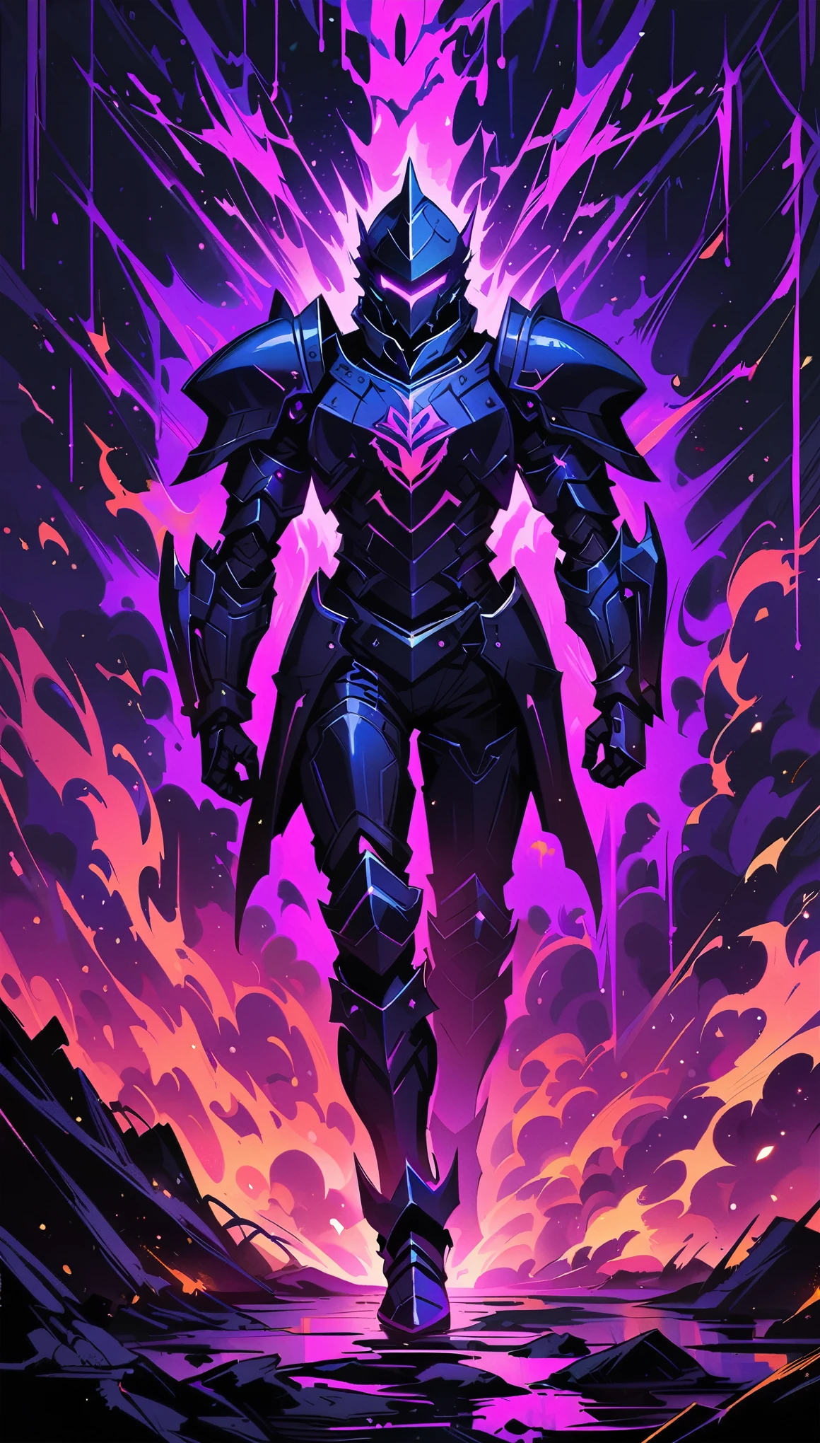 blacklight,full body,look at view,Armored Knight,high resolution,wallpaper,