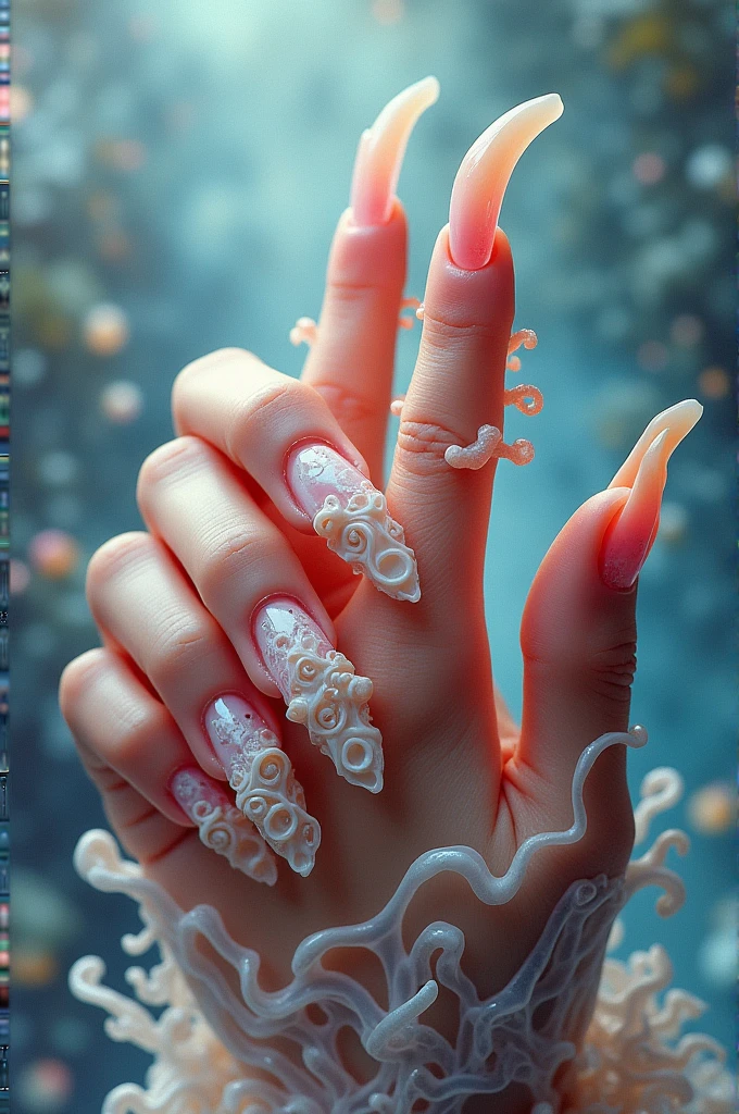 Surrealist acrylic nails 