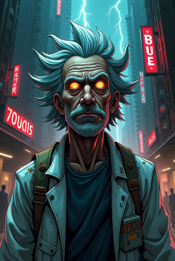 I created a 90s dark fantasy comic book cartoon version of Rick Sanchez from Rick and Morty