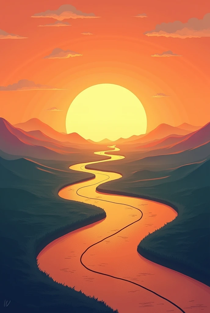 Path Symbol With Rising Sun