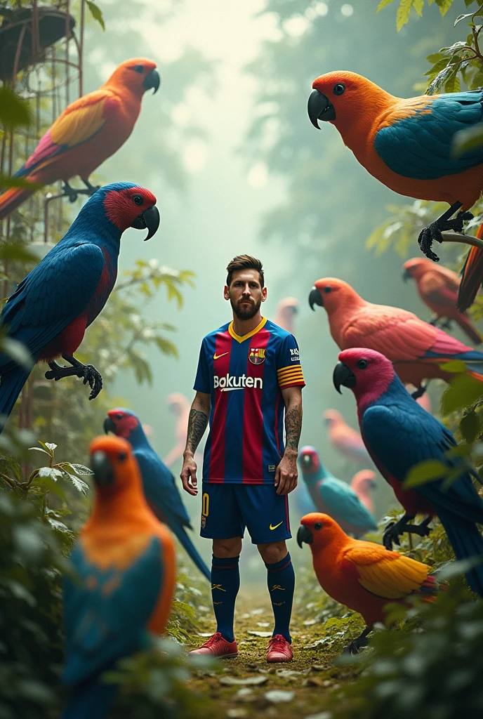 Messi in a big bird farm