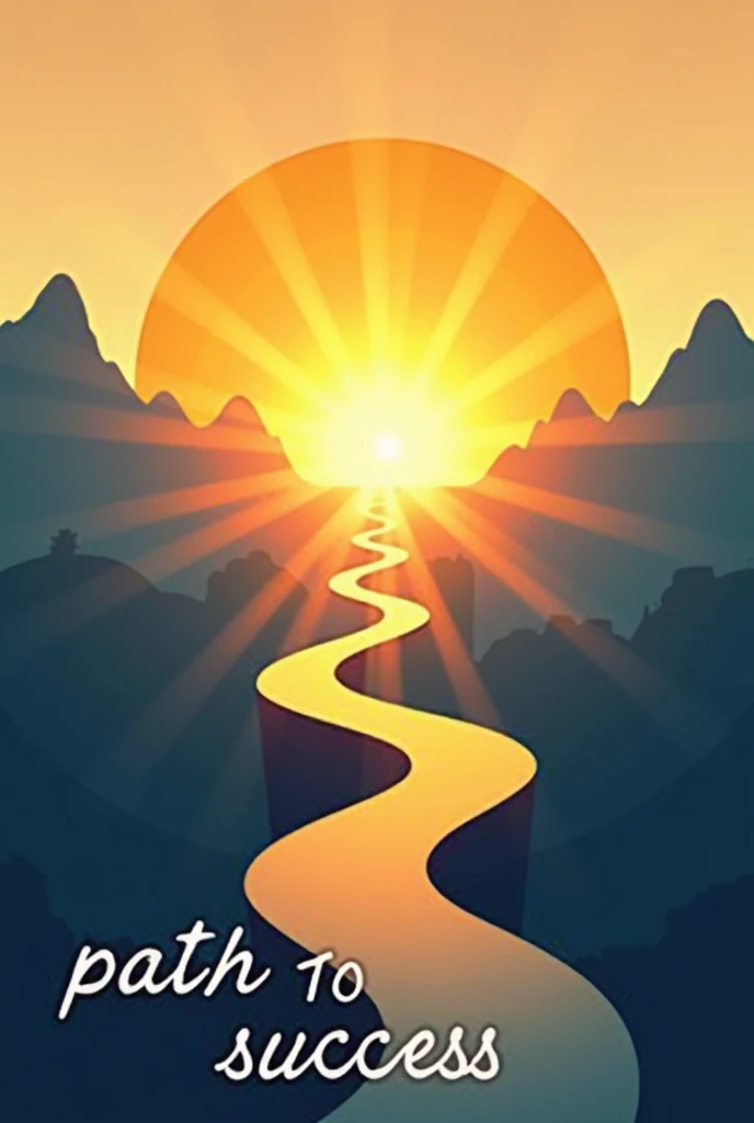 Path Symbol With Rising Sun With Text PATH TO SUCCESS