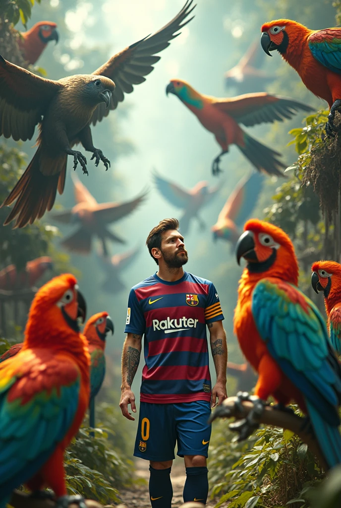 Messi in a big bird farm