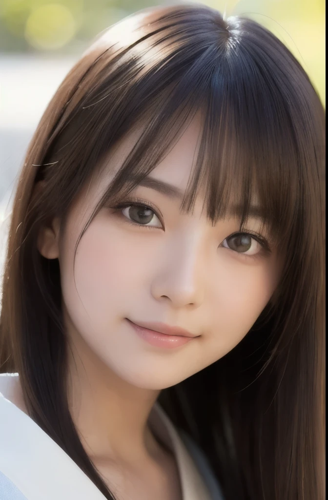 best quality, face focus, soft light, ultra high res, (photorealistic:1.4), RAW photo,(Seductive face), (fair skin), (kawaii),
1 Japanese girl, solo, cute, smile, (pupil, lights in the eyes),  detailed beautiful face, Medium-sized breasts,(high resolution detail of human skin texture),(long hair),(portrait), upper body, Japanese white kimono