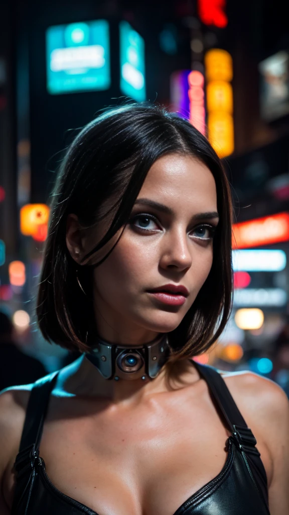 a female cyborg face,beautiful detailed eyes,beautiful detailed lips,extremely detailed eyes and face,longeyelashes,futuristic tokyo city,cyberpunk,neon lights,dark moody lighting,cinematic atmosphere,dramatic lighting,chrome metal skin,glowing circuitry,advanced technology,hyper realistic,photorealistic,8k,high quality,masterpiece,cinematic,digital painting,concept art