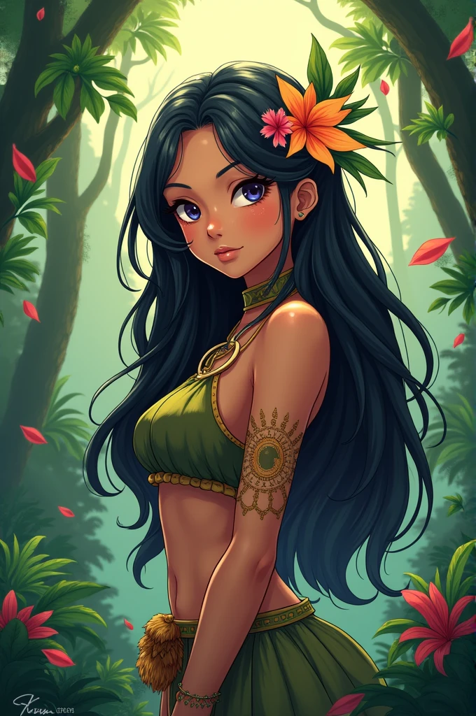 Amazonian indigenous girl anime