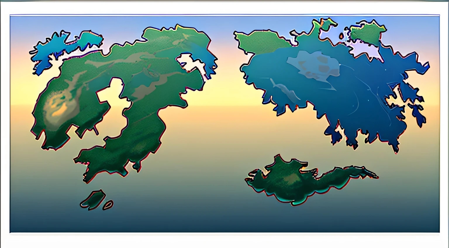 Masterpiece、Ultra-realistic、world map、Detailed terrain
