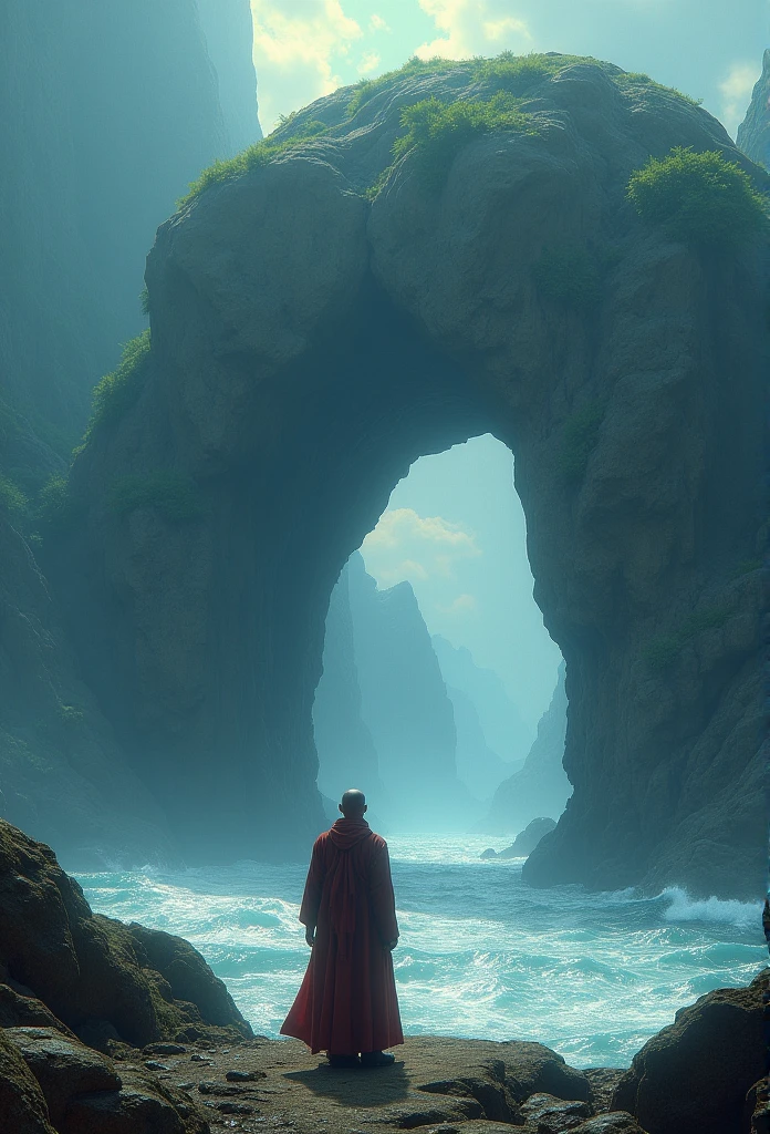 (masterpiece, best quality:1.2), Super Detail, Movie Lighting, HDR, illustration, The huge rock looks like a habitat in the sea, rich and colorful, , mystery, Very detailed, High contrast, Golden Ratio Composition, Epic views, masterpiece,