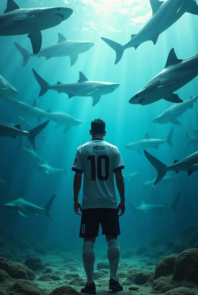 Messi in a big shark farm