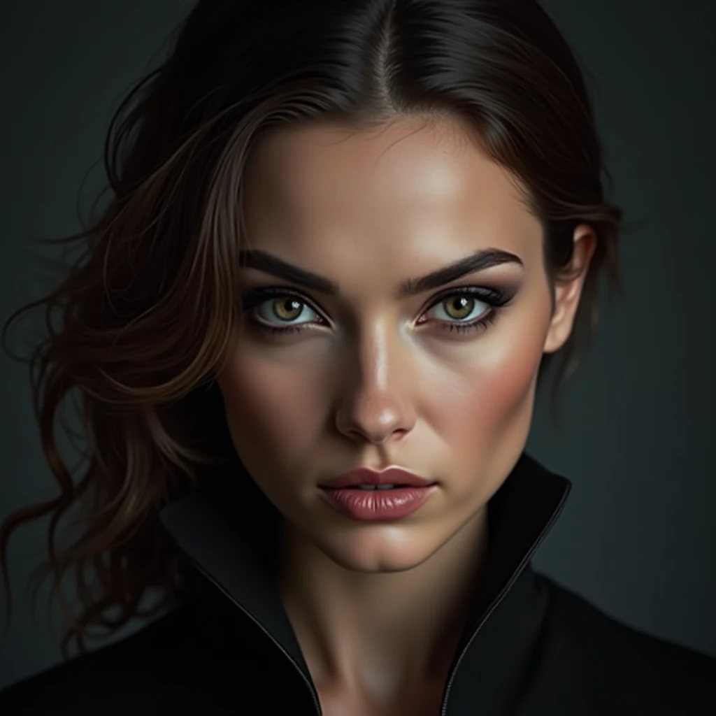 Adult female face, 30 years old, French, rich people, celebrity, arrogance, Derogatory, cruelty
