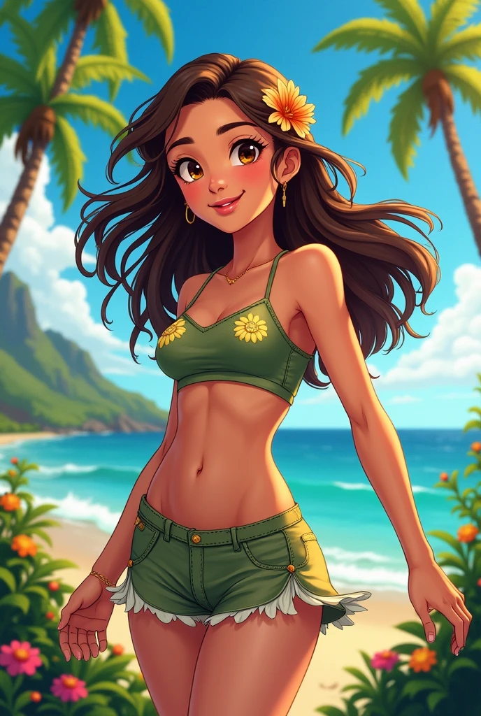 Native Hawaiian Teen Girl Anime 