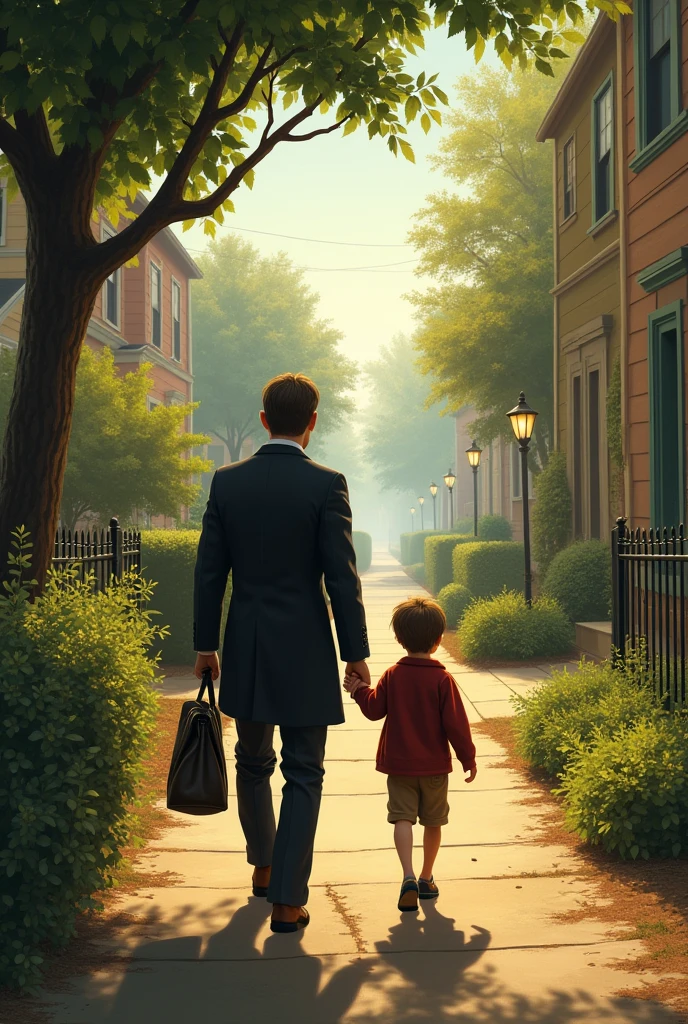 
20. *Viñeta 2:*
    scene: Oliver being taken to Mr.&#39;s house. Brownlow on a quiet street.
    Text: "Mr. Brownlow takes Oliver home, A cozy residence in a quiet neighborhood."