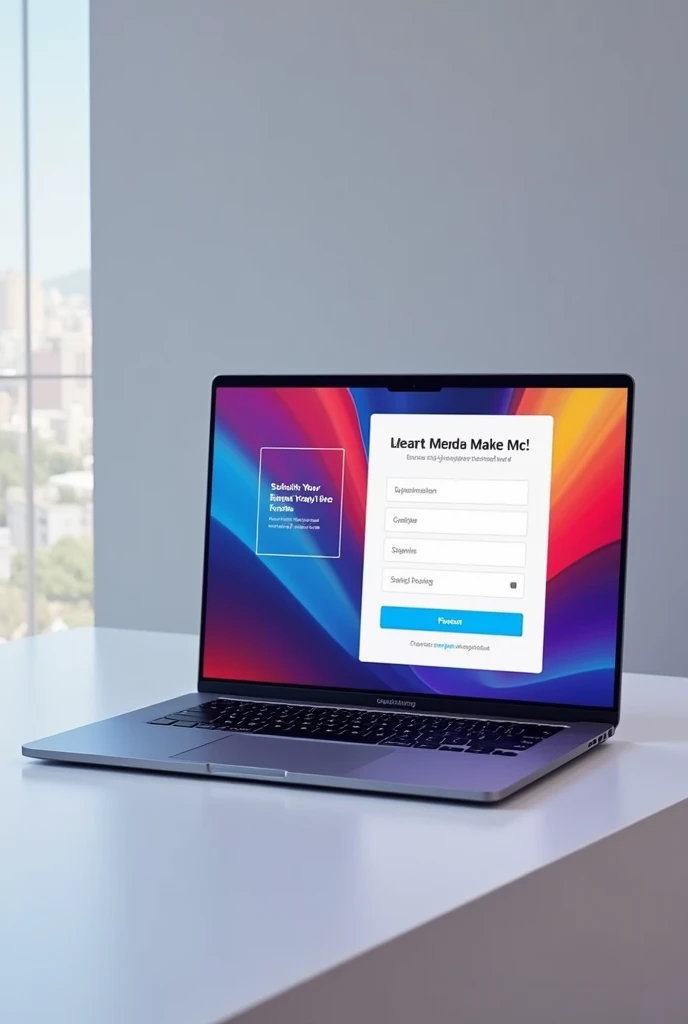 A sleek laptop displaying the nomination form, with the tagline “ SUBMIT YOUR NOMINATION TODAY ” in a vibrant font. Extremely detail laptop