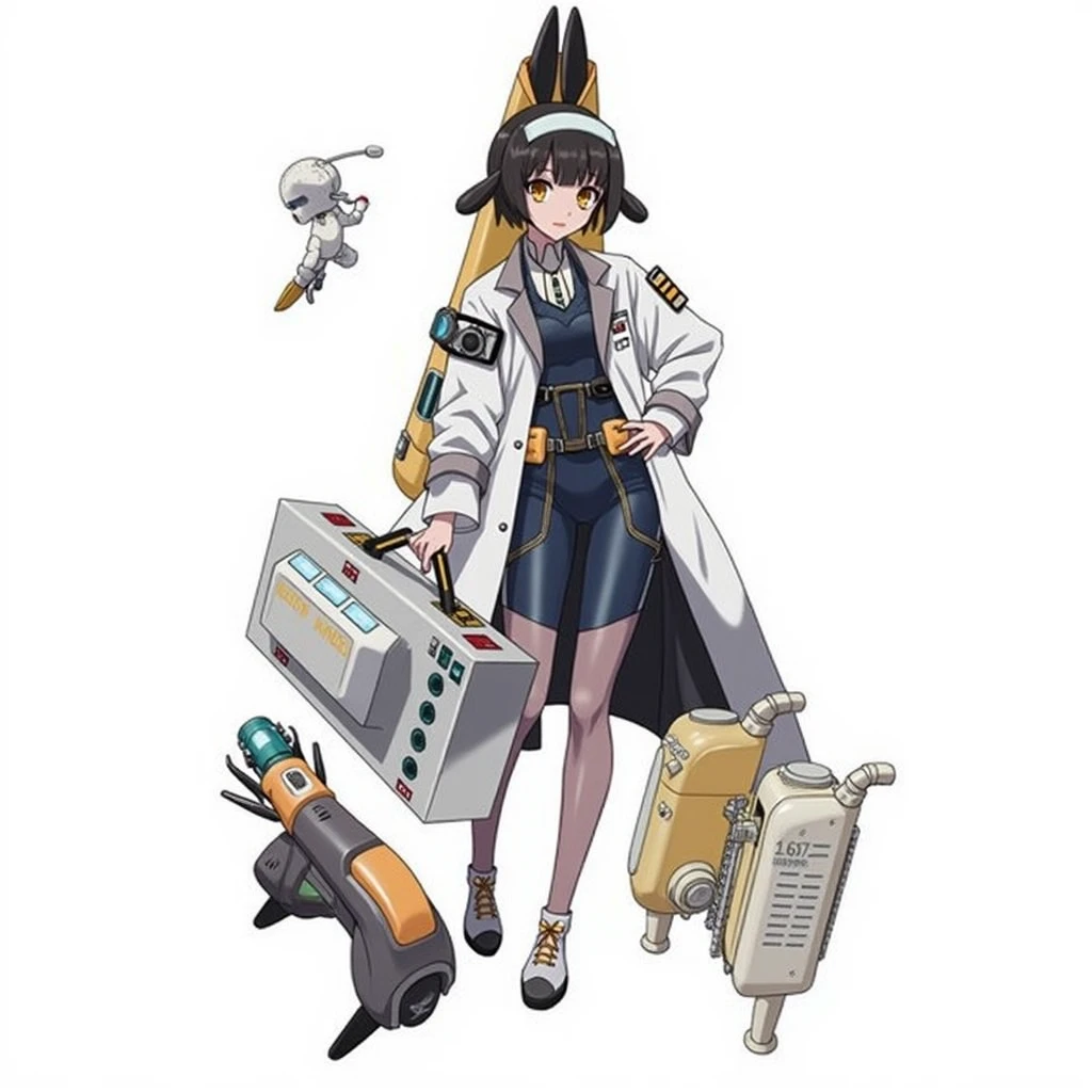 a drawing of an anime girl in a futuristic space suit with labcoat, scientist girl in space suit, anime style, from girls frontline, fine details. girls frontline, girls frontline universe, girls frontline style, girls frontline, girls frontline cg, soft anime illustration, 2 0 2 2 anime style, 2022 anime style, pixiv contest winner, pretty anime character design, render of april