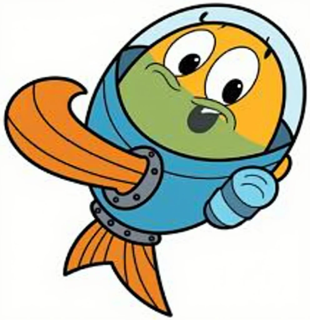 Fish in astronaut suit 