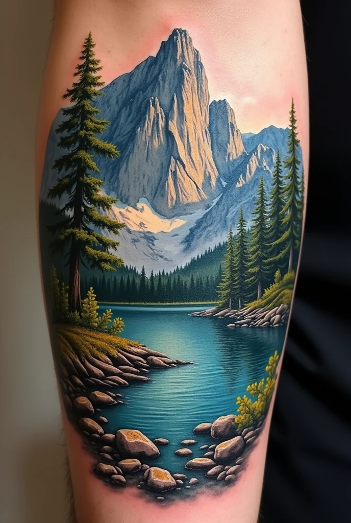 a tattoo of the view at Vogel State Park, Georgia, US