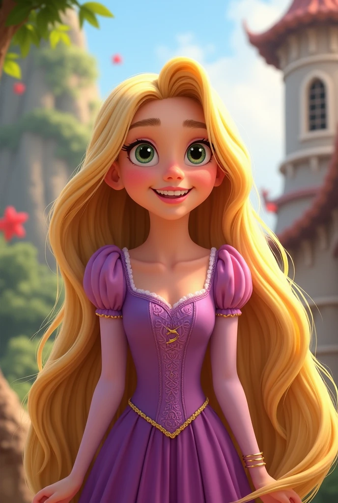 Animated smiling princess rapunzel
