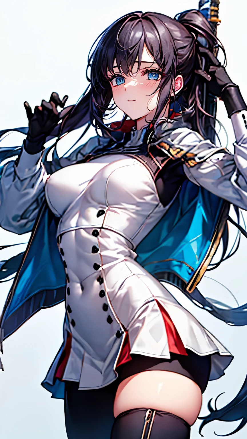 (Very delicate and beautiful:1.2)super model,,Beautiful breasts,voluptuous,【bike shorts】,,【3girls】,,Highest quality, High resolution, 8k,mini skirt.Three people.cyber punk.Mechanical Sword