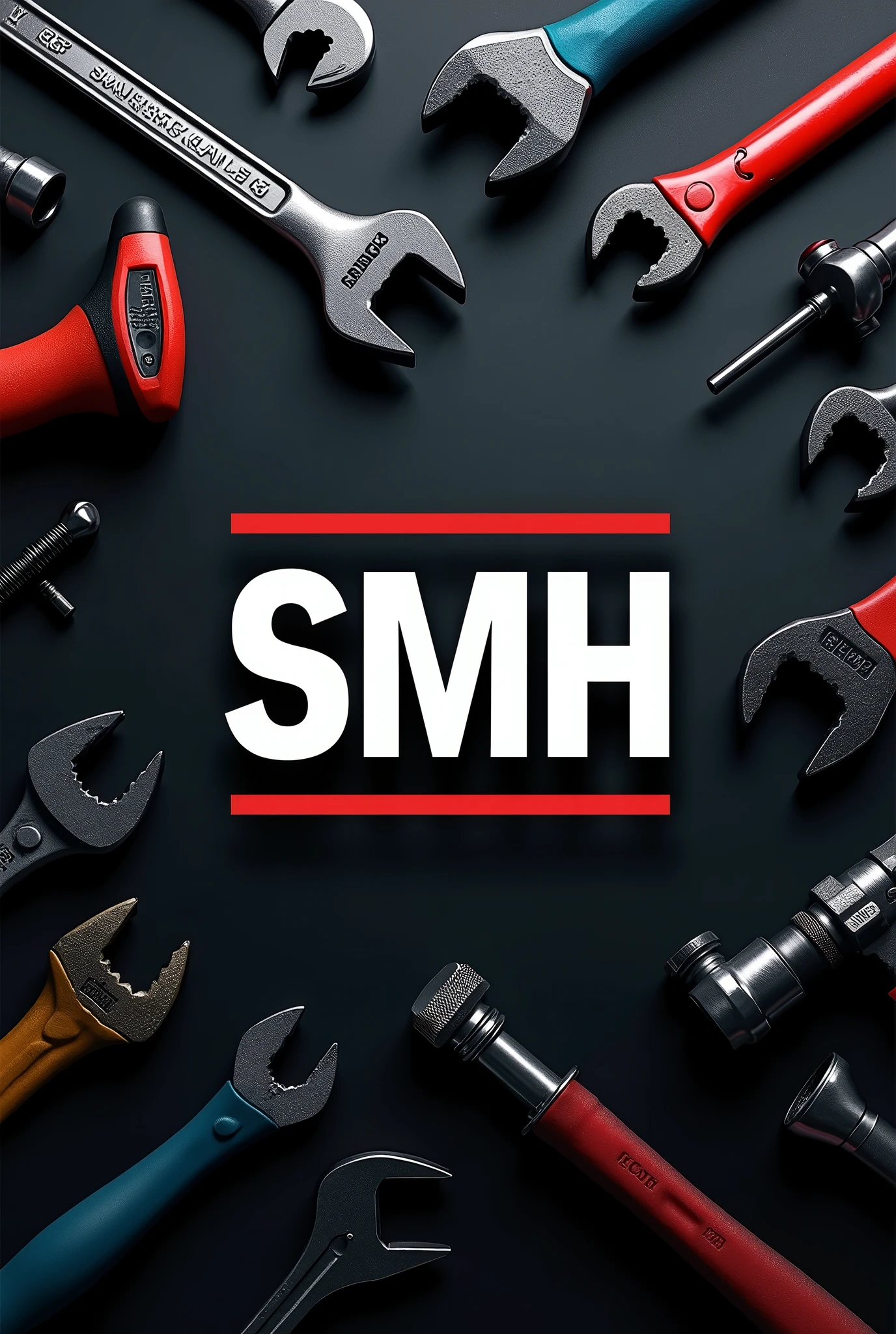 logo for SMH with tools background

