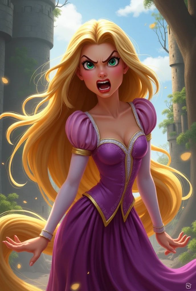 Angry animated princess rapumcel