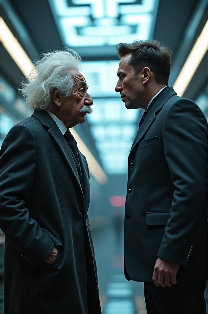 Albert Einstein matando Elon musk