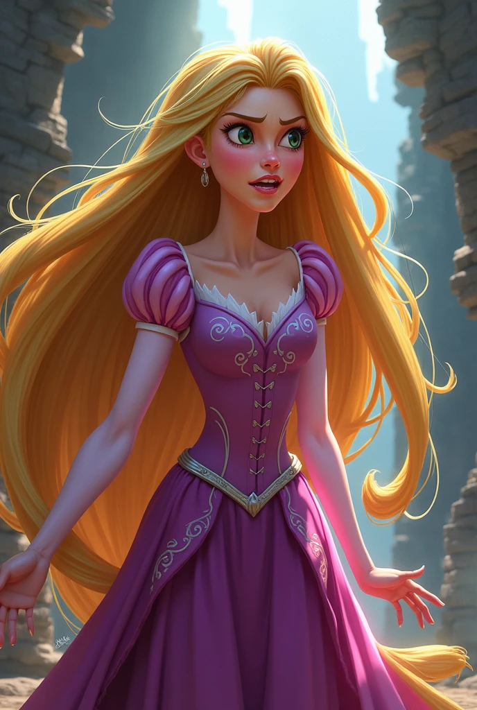 Angry animated princess rapumcel