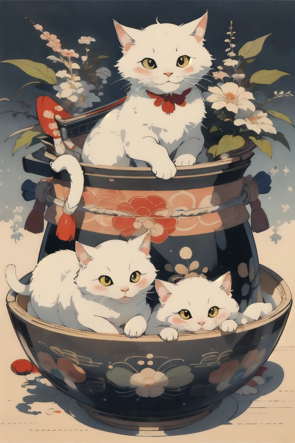 masterpiece,Highest quality,Cute Ukiyo-e,Cat