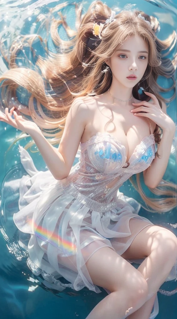 5,(((bishoujo,Deep V,((Astringent expression:1.4)),cleavage cutout,Shocked,open cloths,(gentlewoman: 1.4),Exposed breasts,Rainbow Hair,laser,Pure and sexly,torpedo breast,Pointed chest))),curvy ,High target_solve, clearly_image, Detailed background,best quality, Gold,number, Very detailed, Finely, high resolution, 8k画质, Perfect dynamic composition, long hair, wavy hair, Charming pose,sexly,Shy,masterpiece, best quality, high resolution, 8k, HDR, raytracing, detailed shadows, beautiful girl, (hyperdetailed:1.15),5