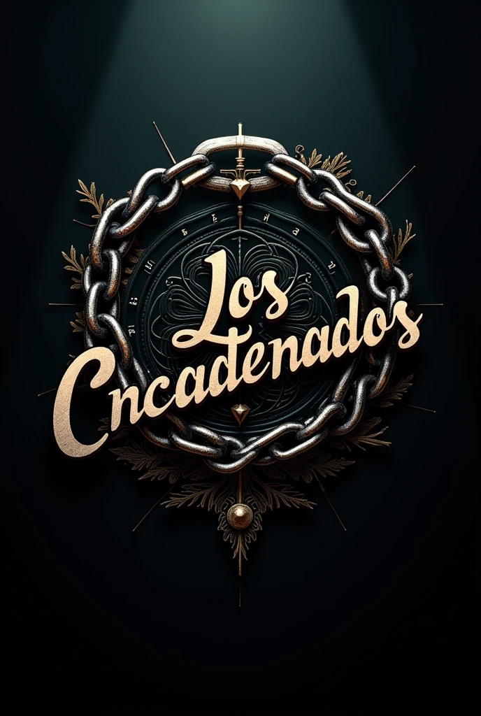 A bolero band logo with the name Los Encadenados that has chains, that the name is in the logo