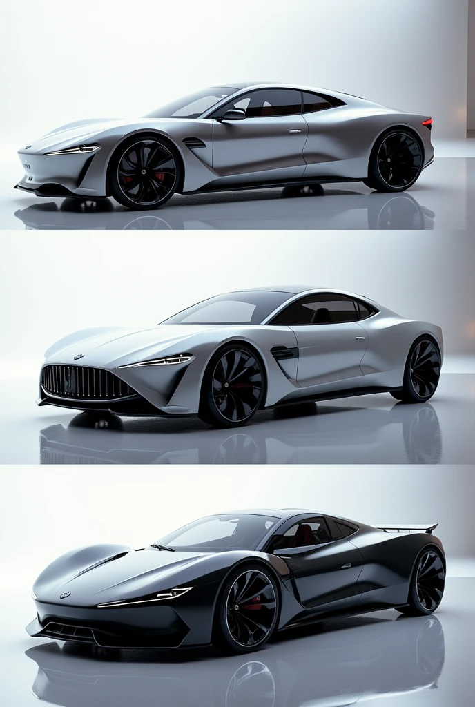 design the 3 car in one frame with proper alignment