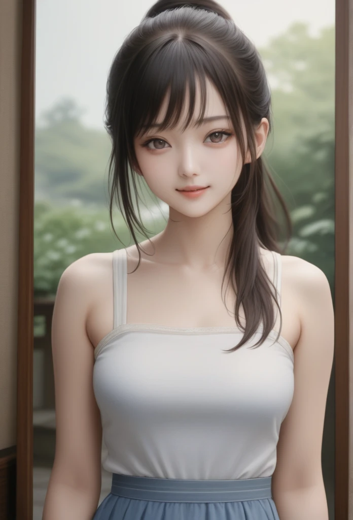 (((masterpiece))),(((High resolution)))、(((8K quality)))、(((perfect face)))、(((Korean beauty))), 30 years old, ((camisole)), panty, plump, look at the camera, ((high resolution face)), ((top quality eyes)), ((detailed texture))
