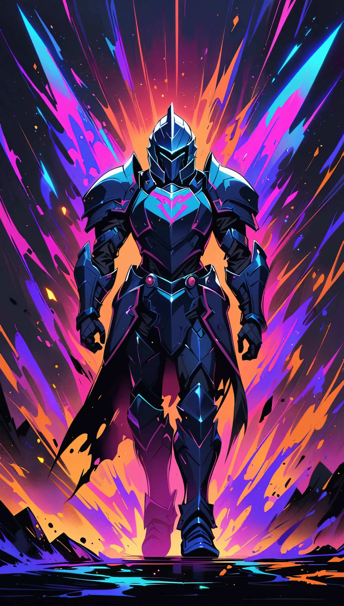 blacklight，full body，look at view，Armored Knight，high resolution，wallpaper，

