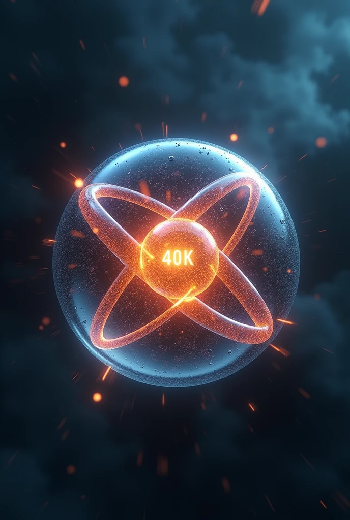 Detailed representation of the potassium isotope 40K