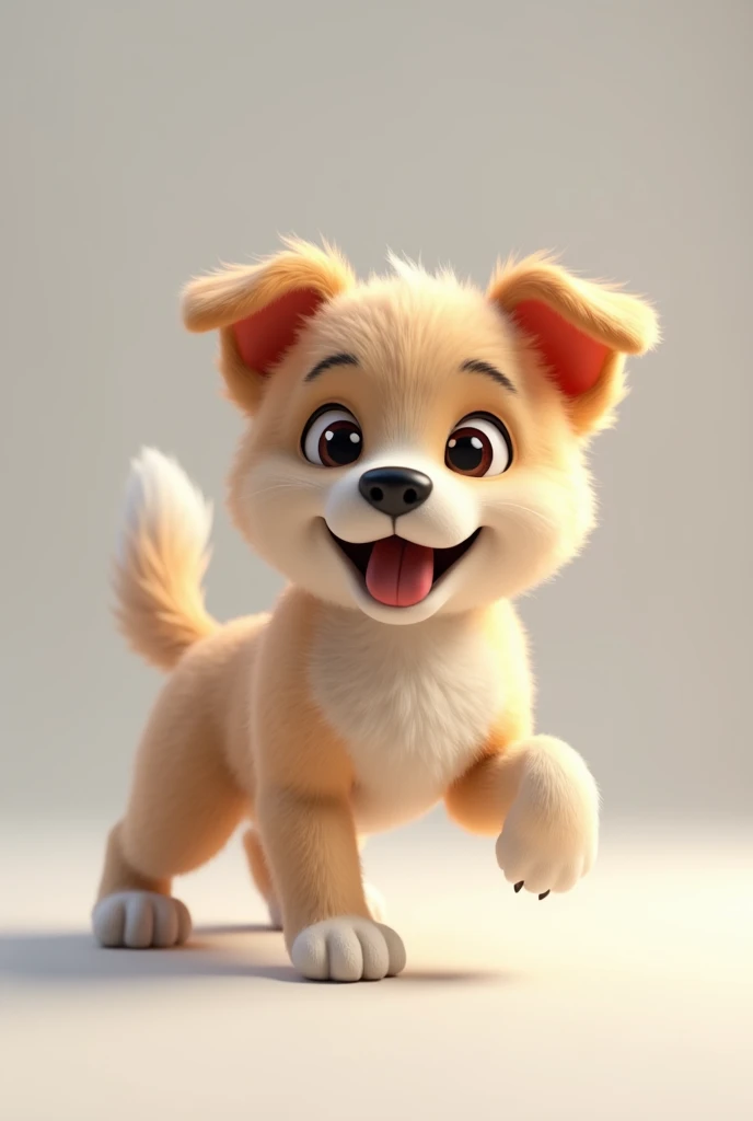 3D  images Young dog .