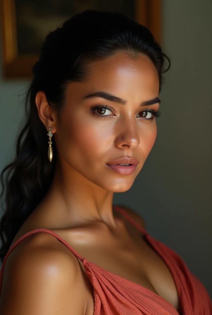 Brazilian woman, Mother, slickedback hair