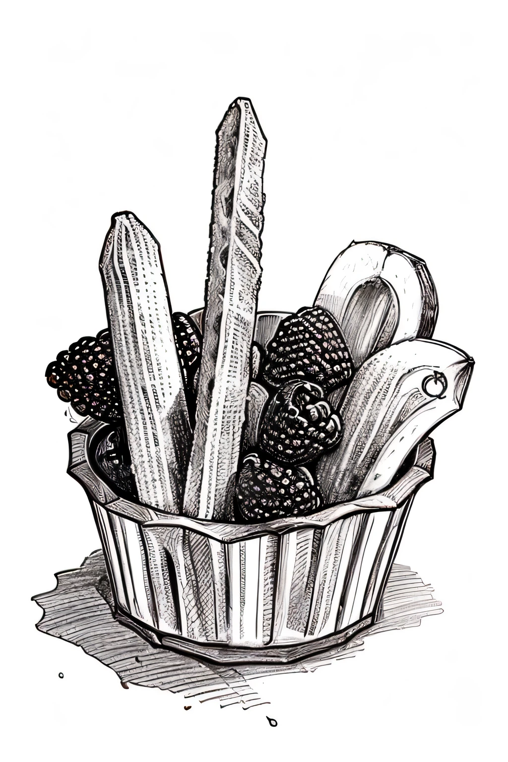Fruit churros drawing