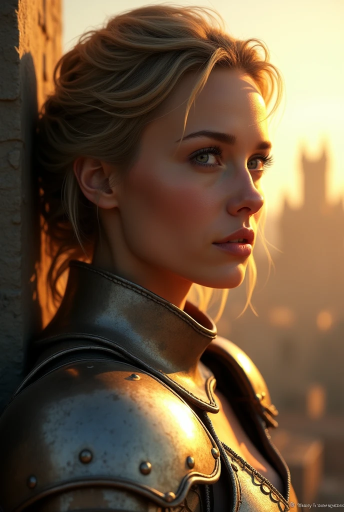 (masterpiece), (extremely intricate:1.3), (realistic), portrait of a girl, the most beautiful in the world, (medieval armor), metal reflections, upper body, outdoors, intense sunlight, far away castle, professional photograph of a stunning woman detailed, sharp focus, dramatic, award winning, cinematic lighting, octane render  unreal engine,  volumetrics dtx, (film grain, blurry background, blurry foreground, bokeh, depth of field, sunset, motion blur:1.3), chainmail , 𝚒𝚗 3𝙳 𝚌𝚊𝚛𝚝𝚘𝚘𝚗