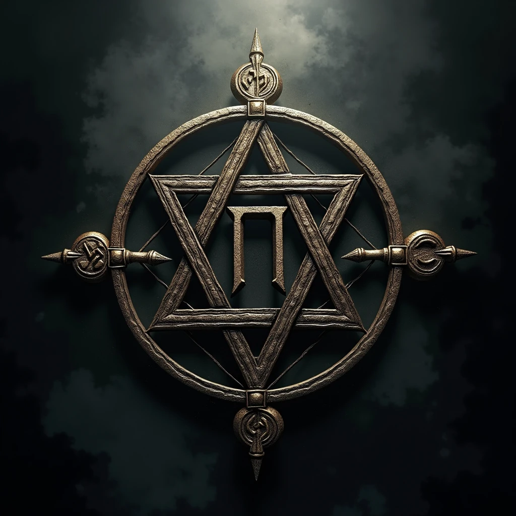 Image description:

center: A sigil with the letters Aleph (A), MEM (from), Yod (J), and Lamed (to), interconnected to form a symbolic geometric figure representing the key and the door.
Key: A stylized drawing of a key on one side of the image, showing the letters Yod (J) and Lamed (to) as part of the key design.
door: A door on the other side of the picture, with Aleph (A) y MEM (from) as decorative details.
Borders: The letter Teth (ninth) It is used to decorate the edges of the door and the key, representing the restrictive and violent nature of the threshold.
Color and Style:

dark colors: Black and grey to represent darkness and the abyss.
Metallic Details: Silver or gold for the key and door elements, symbolizing power and transition.
Image Simulation: If you need a real graphical display, Here is a description to create or imagine the image:

Display:

center del Diseño: A geometric seal that connects the letters mentioned.
Key y door: Both figures are located on the sides of the sigil, with symbolic details.
bottom: A dark background with shades of emptiness and chaos, evoking the abyss and oblivion.