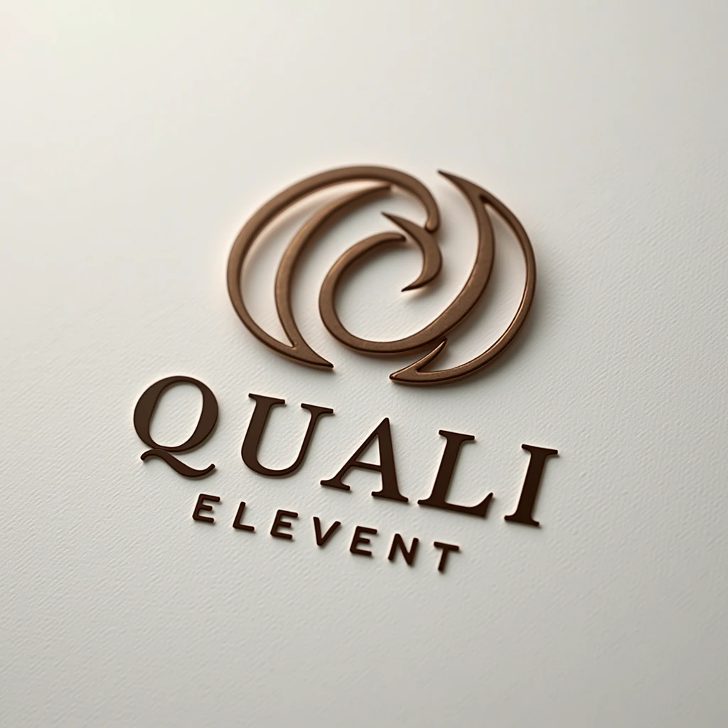 Qualli name logo, elegant, with nude colors,minimalist
