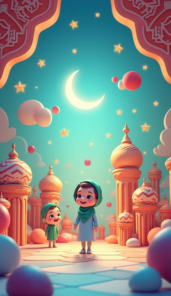 Design the splash screen 3d design and effect for kids app only Islamic Kids on Splash screen
