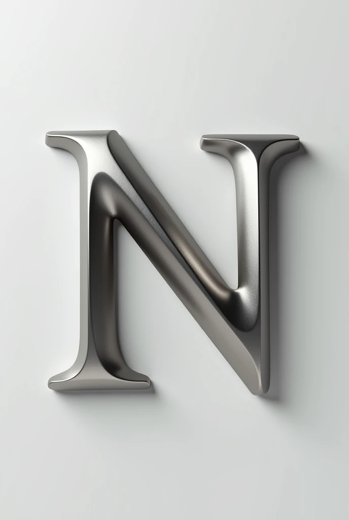 Metal letter N simple design, smooth and shiny 