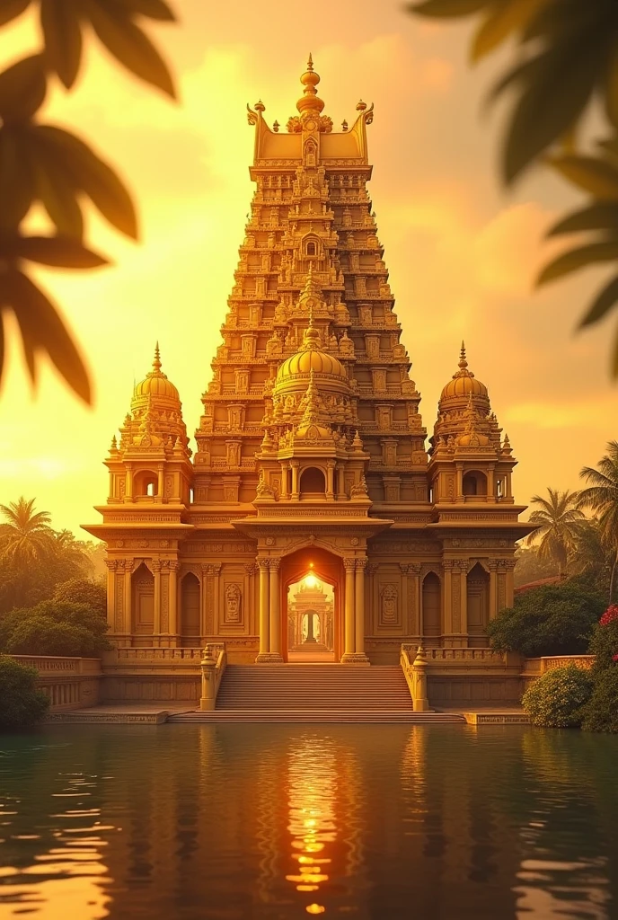 Rameshwaram original temple in gold colour