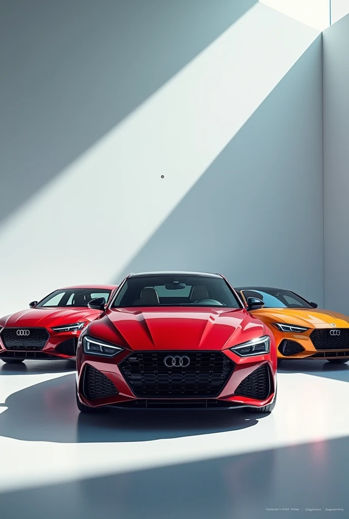 create the promotional post for 3 car in one frame according to face